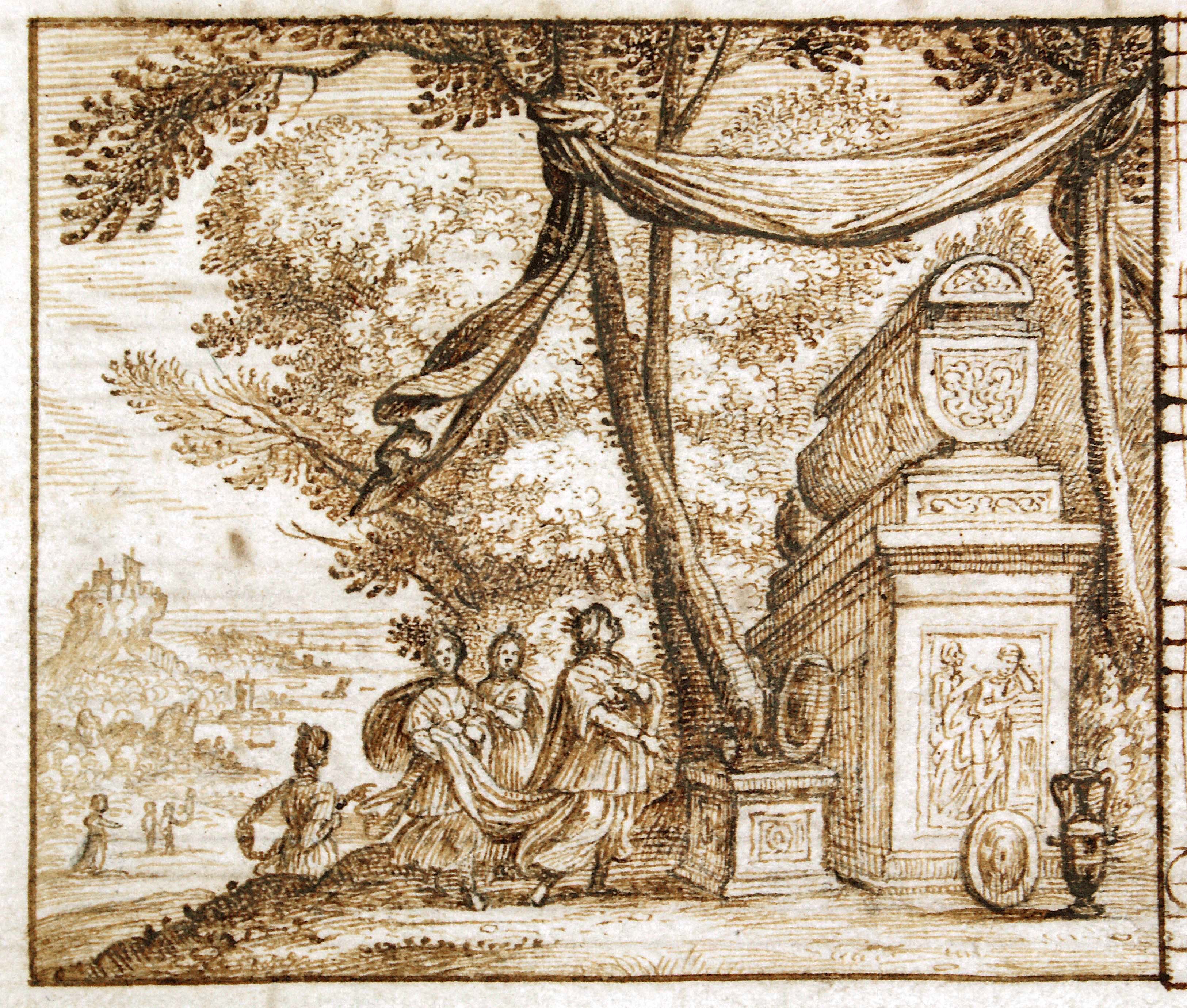 A group of women visiting a tomb